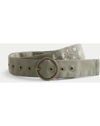 Hollister - Twill Floral Embroidery Belt - Lyst