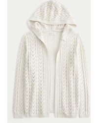Hollister - Hooded Open-stitch No-close Cardigan - Lyst