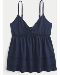 Hollister - Tie-front Babydoll Top - Lyst