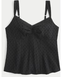 Hollister - Lace Trim Chiffon Tank - Lyst