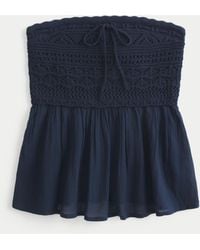Hollister - Easy Crochet-style Babydoll Top - Lyst