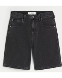 Hollister - Washed Black Baggy Denim Shorts - Lyst