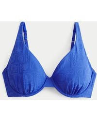 Hollister - Curvy High Apex Jacquard Underwire Bikini Top - Lyst