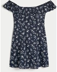 Hollister - Schulterfreies A-Linien-Minikleid mit Rüschen - Lyst