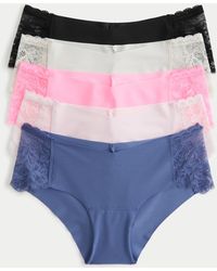 Hollister - Gilly Hicks Lace-side No-show Hiphugger Underwear 5-pack - Lyst