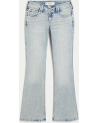 Hollister - Low-rise Light Wash Pink Embroidery Bootcut Jeans - Lyst
