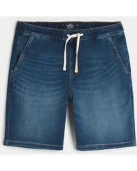 Hollister - Just Like Knit Above-the-knee Denim Jogger Shorts - Lyst