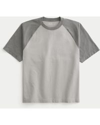 Hollister - Boxy Heavyweight Cotton Raglan Crew T-shirt - Lyst