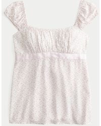 Hollister - Easy Satin Tie Babydoll Top - Lyst