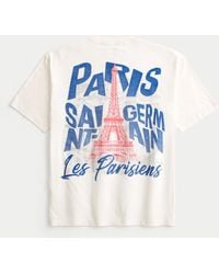 Hollister - Boxy Paris Saint-germain F.c. Graphic Tee - Lyst