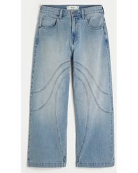 Hollister - Light Wash Seamed Super Baggy Jeans - Lyst