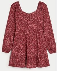 Hollister - Long-sleeve Cinch Bust Mini Dress - Lyst