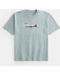 Hollister - Schweres, kastiges Tee mit "Park City Utah"-Grafik - Lyst