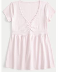 Hollister - Easy Short-sleeve Babydoll Top - Lyst