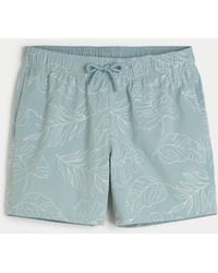 Hollister - Embroidered Guard Swim Trunks 5" - Lyst