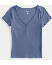 Hollister - Ribbed Short-sleeve Icon Henley - Lyst