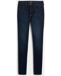 Hollister - High Rise Super Skinny Jeans in dunkler Waschung - Lyst