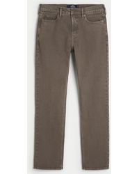 Hollister - Brown Slim Straight Jeans - Lyst