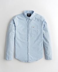 hollister stretch oxford slim fit shirt