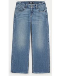 Hollister - Low-rise Medium Wash Baggy Jeans - Lyst
