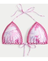Hollister - Stitched Trim Triangle Bikini Top - Lyst