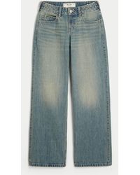 Hollister - Hollister Andi Adjustable Waist Low-rise Medium Wash Baggy Jeans - Lyst