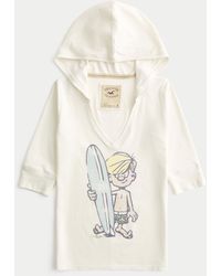 Hollister - Hooded Half-sleeve Waxer Graphic Tee - Lyst