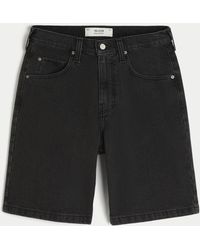 Hollister - Black Baggy Jean Shorts - Lyst