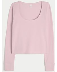 Hollister - Gilly Hicks Always Cozy Waffle Long-sleeve Scoop Top - Lyst