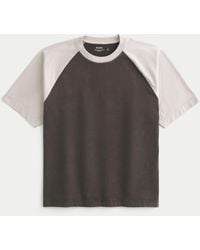 Hollister - Boxy Heavyweight Cotton Raglan Crew T-shirt - Lyst
