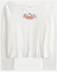 Hollister - Oversized Long-sleeve Snoopy Graphic Tee - Lyst