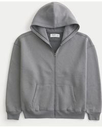 Hollister - Boxy Zip-up Hoodie - Lyst