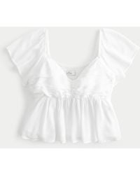 Hollister - Ruched Babydoll Top - Lyst