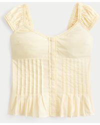 Hollister - V-neck Pintuck Top - Lyst