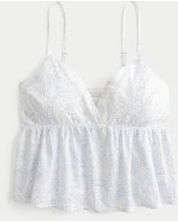 Hollister - Easy Paisley Pattern Babydoll Top - Lyst