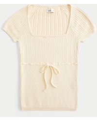 Hollister - Short-sleeve Square Neck Sweater - Lyst