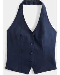 Hollister - Linen-blend Open-back Vest - Lyst