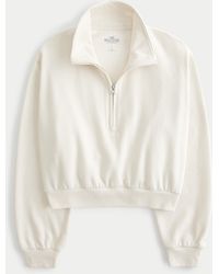 Hollister - Hollister Mini-Wohlfühl-Sweatshirt aus Fleece mit halbem Reißverschluss - Lyst