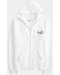 Hollister - Oversized Zip-up Logo Hoodie - Lyst