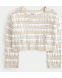 Hollister - Easy Crochet-style Crew Sweater - Lyst