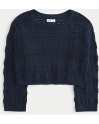Hollister - Unkomplizierter Pullover im Häkel-Style mit Rundhalsausschnitt - Lyst