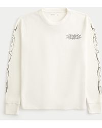Hollister - Thermo-Hemd mit Rundhalsausschnitt und Graffiti-Grafik - Lyst