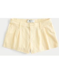 Hollister - Hollister Livvy Low-rise Linen-blend Shorts - Lyst