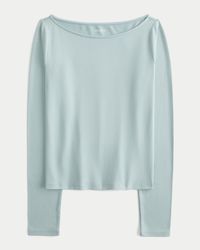 Hollister - Soft Stretch Seamless Fabric Slash-neck Top - Lyst