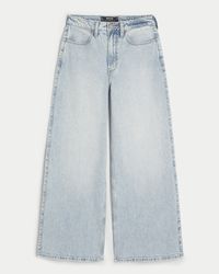Hollister - Ultra High Rise Jeans mit weitem Bein, helle Waschung - Lyst