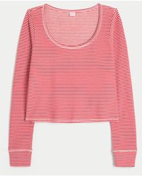 Hollister - Gilly Hicks Always Cozy Waffle Long-sleeve Scoop Top - Lyst