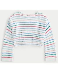 Hollister - Easy Crochet-style Crew Sweater - Lyst