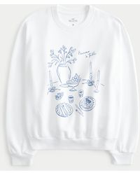 Hollister - Lässiges Sweatshirt mit Rundhalsausschnitt und L'Amour à Table-Grafik - Lyst