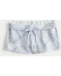 Hollister - Blue Camo Fleece Mini Shorts - Lyst