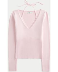 Hollister - Long-sleeve Layered Halter Sweater - Lyst